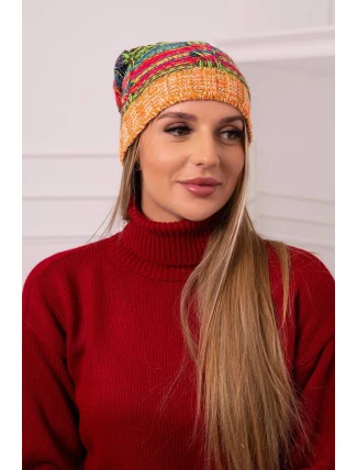 Fleecová čiapka Klaudia K255 neon green+orange