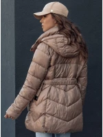 Dámsky prešívaný zimný kabát BLOOM camel FashionStreet TY4536