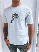 Svetlo šedé pánske tričko s potlačou FashionStreet RX5282