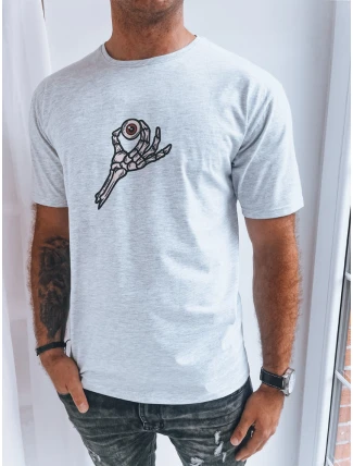 Svetlo šedé pánske tričko s potlačou FashionStreet RX5282