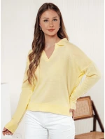 Dámsky nadrozmerný sveter VISTILLA lemon FashionStreet MY2415 Dámsky nadrozmerný sveter VISTILLA lemon FashionStreet MY2415