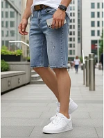 Pánske džínsové šortky s opaskom modré FashionStreet SX2577