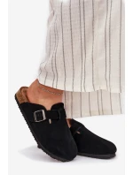 Zamszowe Klapki Chodaki Damskie Z Klamrą Big Star RR274A384 Czarne