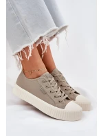 Dámske plátenné tenisky na platforme Big Star - sivé