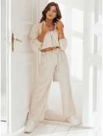 Dámske široké nohavice MADDIE light beige FashionStreet UY1832 Dámske široké nohavice MADDIE light beige FashionStreet UY1832