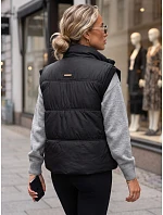Dámska prešívaná vesta so stojáčikom, čierna, FashionStreet TY5967