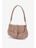 Eko semišová kabelka s přezkami světle béžová Clarielle