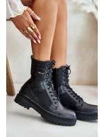 Pánske kožené členkové topánky Trapper Insulated Big Star Black