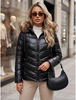 Dámska prešívaná zimná bunda s kapucňou MIRIAL čierna FashionStreet TY3769