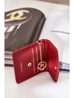 Etui Na Karty Ze Złotym Brelokiem Eko Skóra Bordowe Iritinme