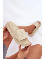 Klapki Damskie Na Platformie Big Star RR274A542 Beżowe