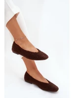 Baleriny Damskie Z Futerkiem Typu Baranek Czekoladowe Zimira