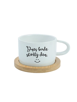 TODAY WILL BE A GREAT DAY - biely pohár na makrónky 200 ml