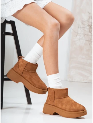 Dámske snežnice na hrubej podrážke camel FashionStreet ZY1288