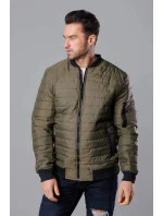 Pánska prešívaná khaki bunda bomber (MY02-3) Pánska prešívaná khaki bunda bomber (MY02-3)