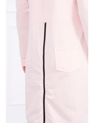 Mikina so zipsom na chrbte púdrovo ružová