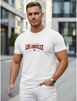 Pánske bavlnené tričko s nápisom, biele, FashionStreet NX5136R Pánske bavlnené tričko s nápisom, biele, FashionStreet NX5136R