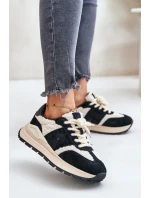 Ocieplane Sneakersy Damskie Skórzane Big Star OO274A318 HI-POLY SYSTEM Czarne