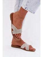 Dámské ploché stříbrné s kamínky Zinnia