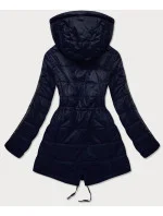 Tmavo modro-grafitová obojstranná dámska bunda (W556-1)