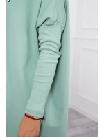 Oversize mikina s asymetrickými bokmi tmavo mätová