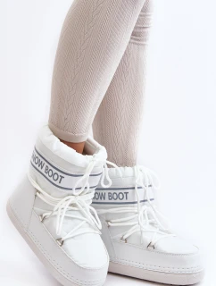 Damskie Wiązane Śniegowce Białe Soia