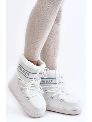 Damskie Wiązane Śniegowce Białe Soia