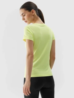 Dámske recyklované športové tričko 4F - svetložlté