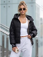 Dámska prešívaná bunda s kapucňou, čierna, FashionStreet TY5759
