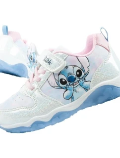 Leomil detská športová obuv tenisky Stitch ľahký suchý zips LED modrá