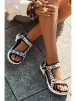 Sandały Damskie Na Rzepy D.Franklin DFSH406002 Czarno-Beżowe