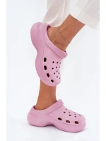 Piankowe Klapki Damskie Na Masywnej Podeszwie Big Star RR274A120 Różowe