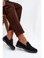 Dámské mokasiny z eko semiše černé Renelia