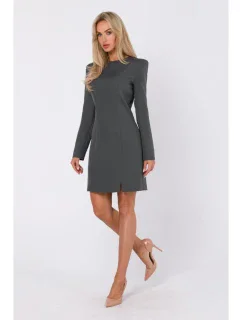 M755 Šaty s modelujúcim prešívaním - khaki farba