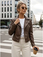 Dámska hnedá kožená bunda TY5541 - FashionStreet Dámska hnedá kožená bunda TY5541 - FashionStreet