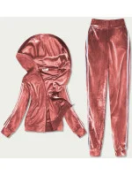 Dámsky velúrový dres v tehlovej farbe s lampasmi (81223)