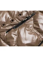 Svetlo hnedá dámska metalická bunda (B8008-46)