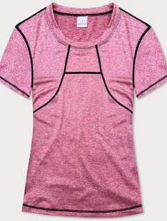 Dámske športové tričko s ozdobným prešívaním ružovej farby (A-2166)