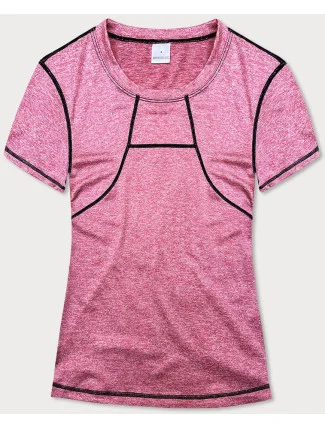 Dámske športové tričko s ozdobným prešívaním ružovej farby (A-2166)