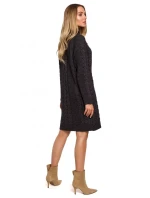 Dámske svetrové šaty s vysokým golierom M635 - Moe