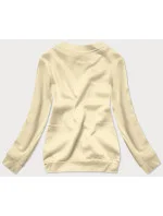 Béžová dámska tepláková mikina so sťahovacími lemami (W01-67)