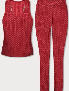 Červený športový komplet - top a legíny (YW88037-5)