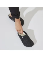 Dámske/pánske papuče Birkenstock Zermatt Anthracite z vlnenej plsti regular wide (1015090)