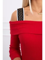 Šaty so širokými ramienkami červené