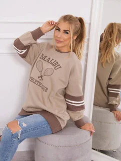 Zateplená mikina Malibu tmavo béžová+mocca