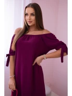 Šaty viazané na rukávy slivka Šaty viazané na rukávy slivka