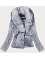 Dámska semišová bunda s kožušinou (6501big)
