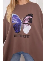 Blúzka s oversize potlačou mocca