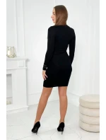 Pletené šaty s motívom orla čierne Pletené šaty s motívom orla čierne