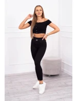 Rebrované legíny 9429 čierne - Kesi Rebrované legíny 9429 čierne - Kesi